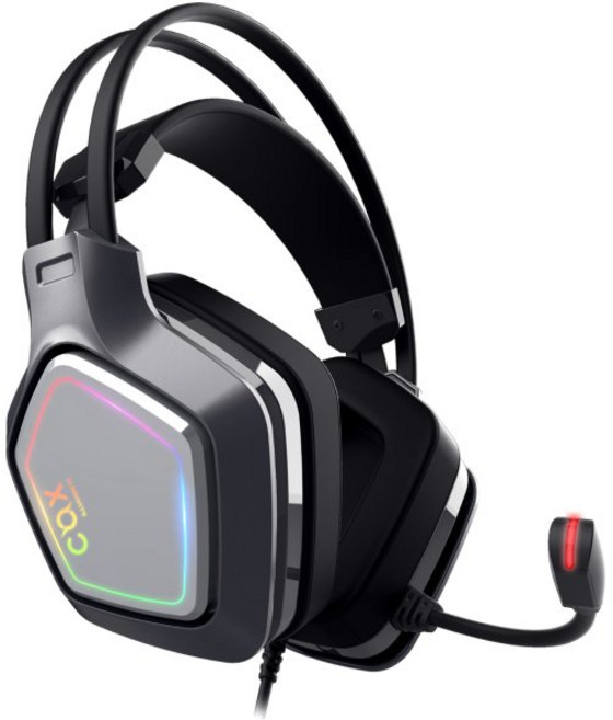 SCARLET 가상 7.1 RGB 진동 노이즈캔슬링 마이크 게이밍 헤드셋, 그레이