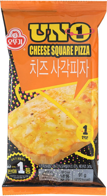 오뚜기 UNO 사각피자 치즈 91g 12개