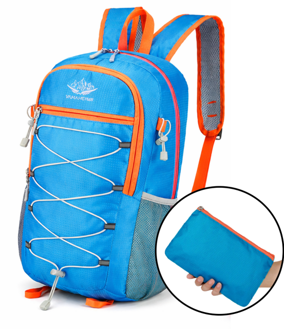 접이식 경량 여행 등산 백팩, 블루