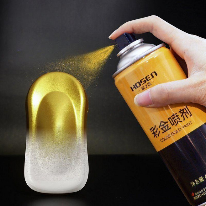 골드락카 금색스프레이 도금 셀프 도색용 페인트 뿌리는 반짝이 리폼 DIY, 1개