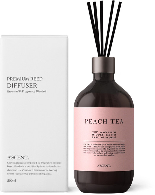 에이센트 네이처 대용량 디퓨저, 피치티, 500ml, 1개