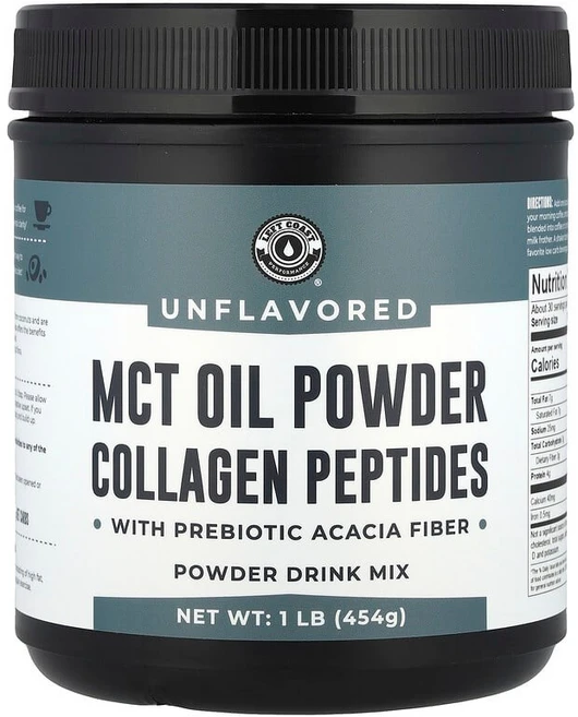 Left Coast Performance 프리바이오틱 아카시아 섬유소 함유 MCT 오일 분말 콜라겐 펩타이드 무맛 454g(1lb) LCP-97998, 453 g, 1개 - 쿠팡