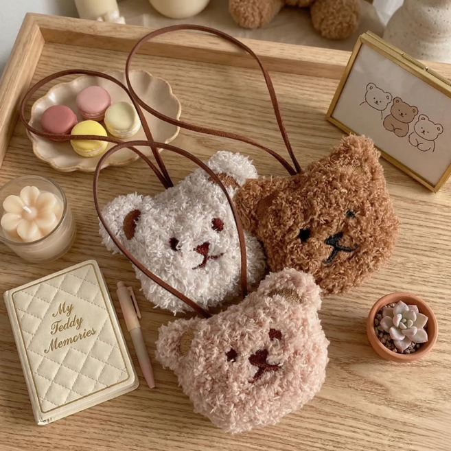 메이닷 곰돌이 네임택 이름표 키링, 3개, 브라운+베이지+크림화이트