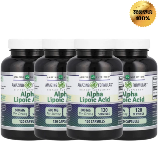 2+2 어메이징뉴트리션 알파리포산 600mg 캡슐 120정, 4개 - 쿠팡