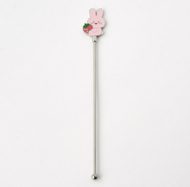 버터 딸기피크닉 스텐 머들러 스크래빗, 핑크, 1개