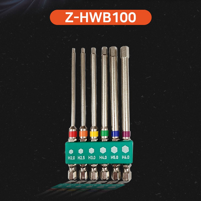 제스트 육각 레인보우 렌치비트세트 100mm [ Z-HWB100 ], 1개