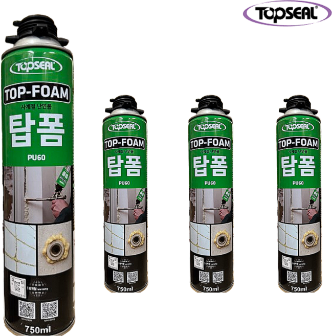 우레탄폼 충진용 탑씰 탑폼 건용, 4개