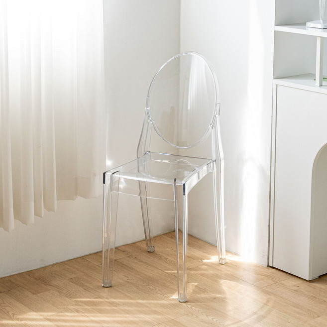 체리브 고스트 플라스틱 카페 인테리어 투명의자, 클리어(투명), 1개