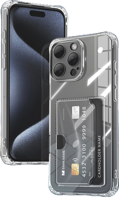 심플페이 카드3장 수납 투명젤리 휴대폰케이스