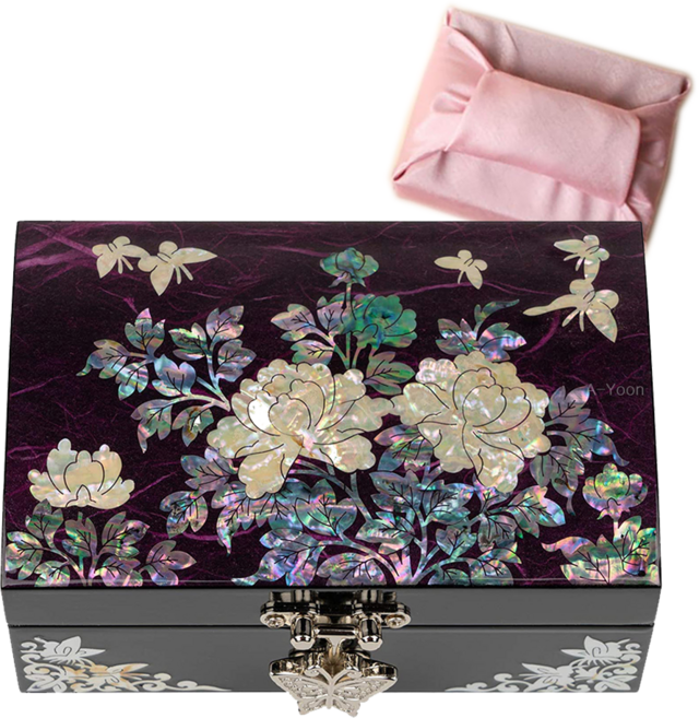 스튜디오아윤 목단자개보석함, 퍼플보자기, 1개