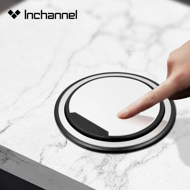 인채널 아일랜드식탁 빌트인 매립형 프리미엄 푸쉬풀콘센트 2구 인출식콘센트 팝업 가구, A_팝업콘센트/펄화이트_IWCP101, 1개