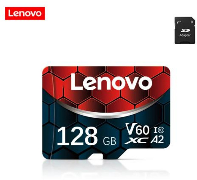 SD 메모리 카드 레노버 128GB 클래스 10 V60 TF 2TB 1TB 512GB 256GB A2 U3 마이크로 휴대폰 PC 스피커 HD 카메라용