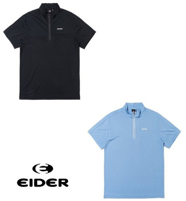 아이더 남성 반팔 기능성 짚업 티셔츠 POP 멜란지 DMM23285