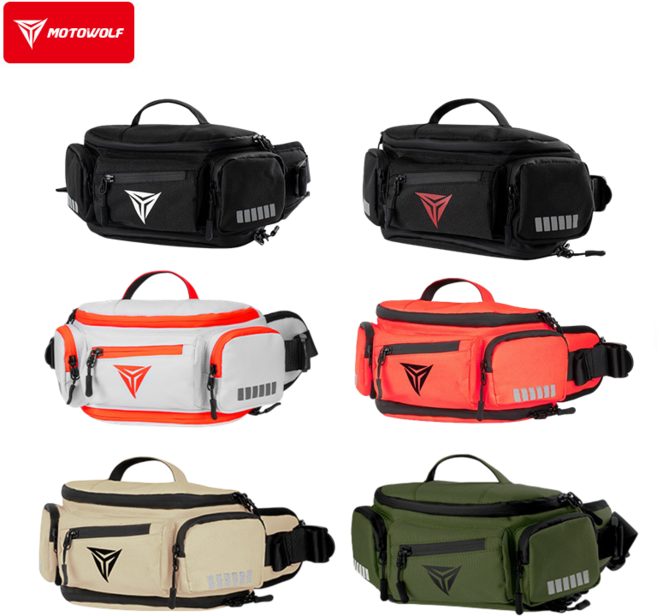 모토울프 바이크 웨이스트백 오토바이 힙색 슬링백 라이딩백, 베이지