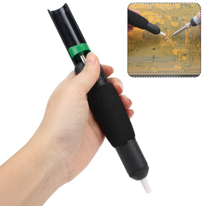 흡입식 납땜 흡입기 추가 노즐 포함 강력한 디솔더링 펌프 핸드 웰딩 도구 진공 인두 디솔더 건, 02 B