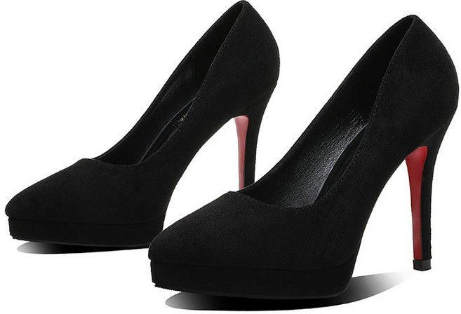 10cm굽 스틸레토 하이힐 스웨이드 플랫폼 뾰족코 가보시 구두 파티룩 웨딩슈즈 30대 40대 여성