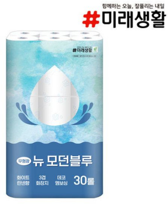 미래생활 뉴 모던블루 두루마리휴지, 30개입, 1개