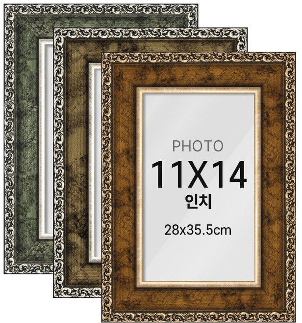 크래프트빌 사진 액자 프레임 슬림 앤틱 11x14인치 28x35.5cm, 골드, 1개, 크래프트빌슬림앤틱골드
