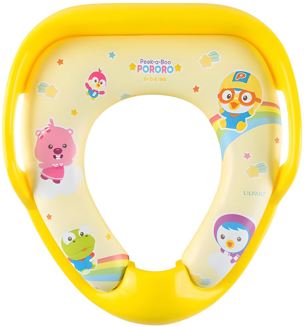 릴팡 피카부뽀로로 키즈전용 소프트 비데겸용 변기커버, 옐로우