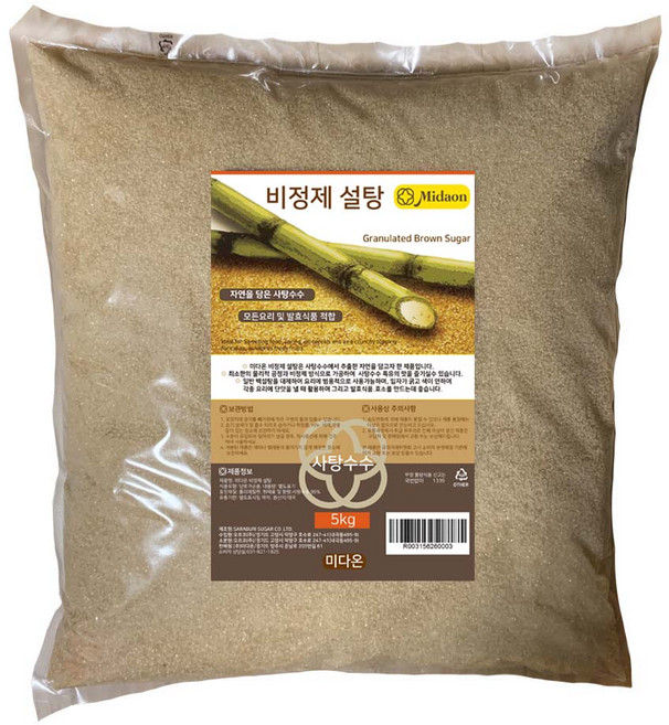 미다온 비정제 설탕, 5kg, 1개