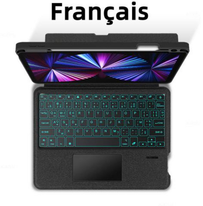 매직 키보드 독거미 무선 한국어 프로용 AJIUYU 스마트 커버 터치 패드 백라이트 11 인치 12.9 2022 2018 에어 5 4 10.2 10 10.9 케이스, 1개, 22)French
