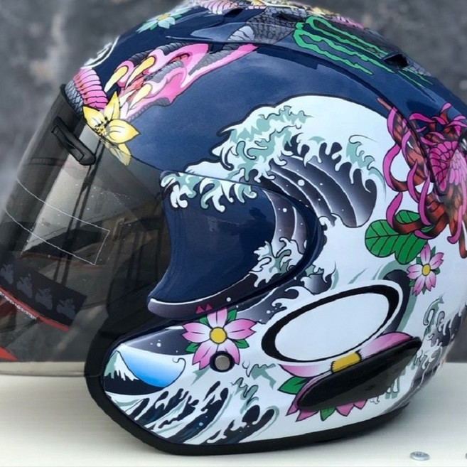 Ram3 오리엔탈 드래곤 하프 헬멧 남성과 여성 오토바이 오프로드 내리막 레이싱 마운틴 크로스 Casco Capac, 05 L, 05 Black