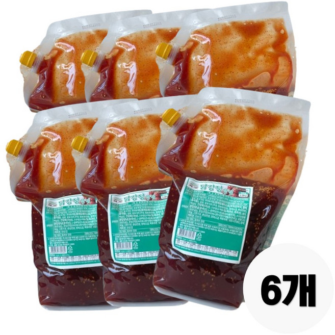 예그린 닭강정 양념 꿀강정 치킨 소스, 6개, 2.2kg