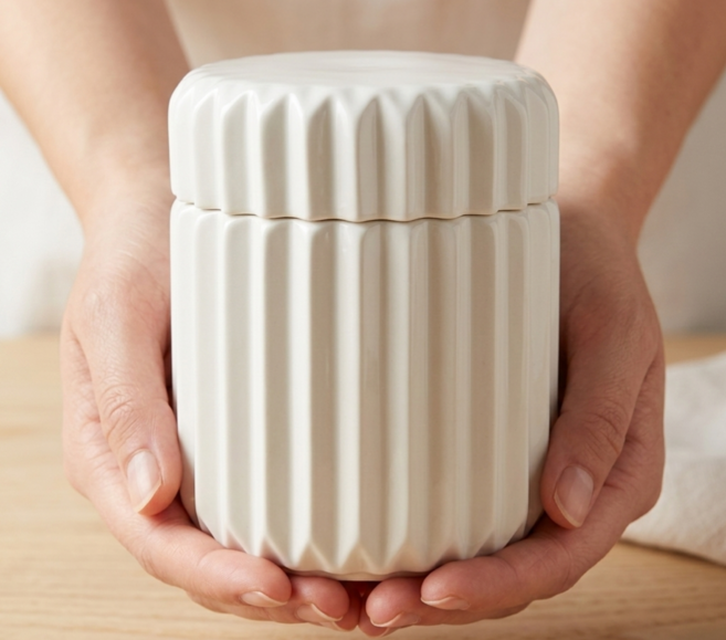 메모리펫 강아지 고양이 반려동물 유골함 도자기 유골함 밀폐형 유골보관함 특허 유골보호제 포함, 1개