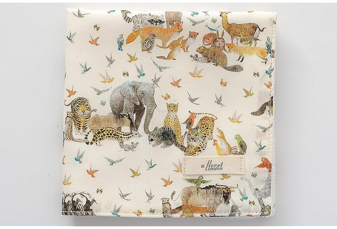 DDintex 디디인텍스 FLORET LONDON 스티치 핸드타월 정글 크럼블 아이보리 25×25cm 리버티 프린트 사용