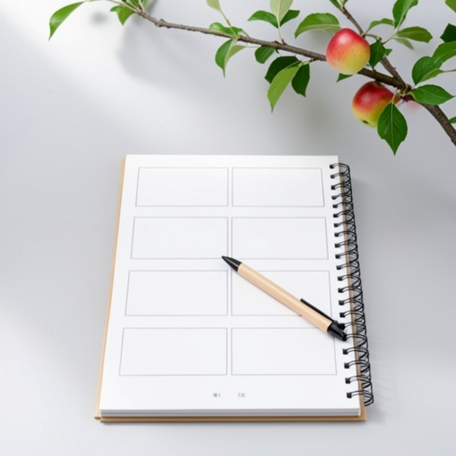 HM 8칸 레이아웃 A4 50매 콘티북 분할노트, 화이트, 1개