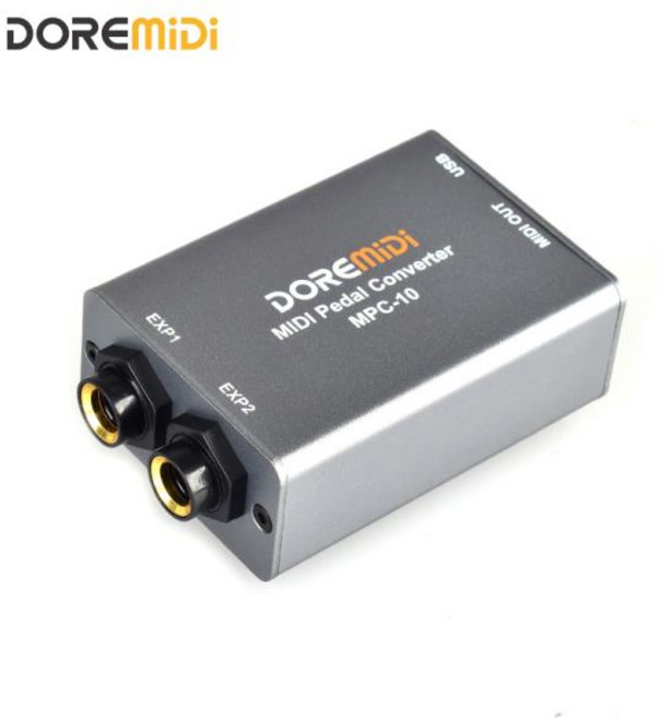Pro 알루미늄 미디 페달 컨버터: Doremidi Mpc-10 - 자동 감지 표현/서스테인/듀얼 스위치 USB + Din 출력