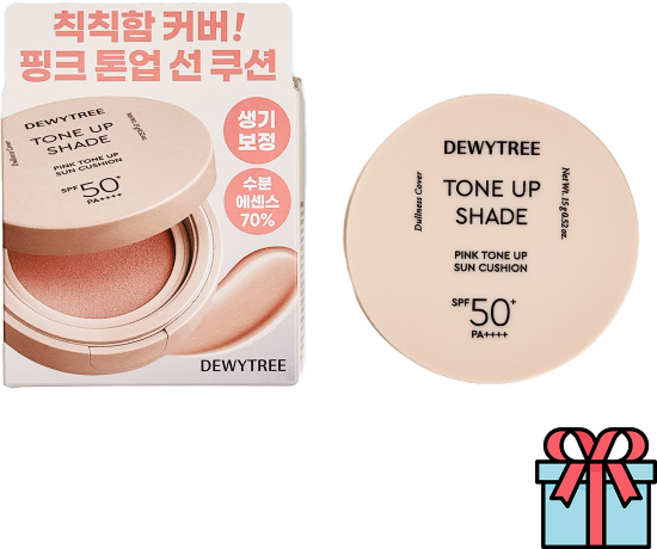 듀이트리 톤업쉐이드 핑크톤업 선쿠션 칙칙톤커버 수분광 + 사은품(랜덤), 1개, 15g