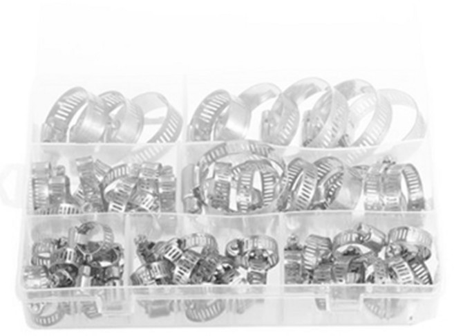 HANSUWI 스텐 호스반도 세트 60pcs 수도 클램프 조임 커넥터 연결 고압 클립, 1세트