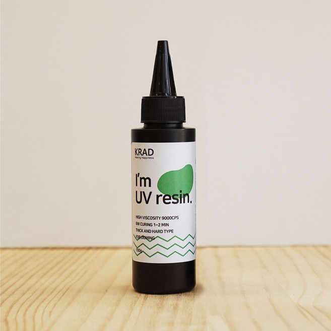 케이라드 속경화 uv레진 레진아트 공예 6w램프 100g, 투명, 1개, 고점도(초록라벨) 100g