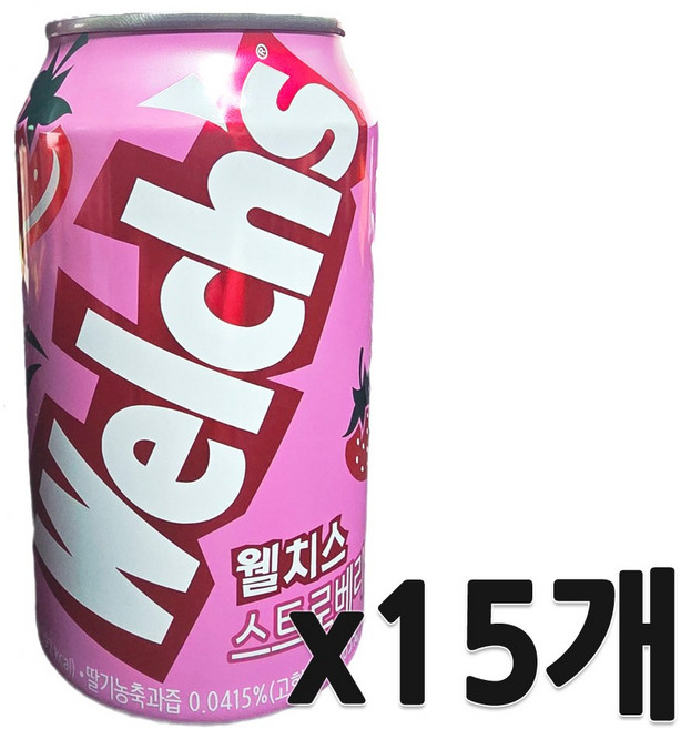 농심 웰치스 딸기 355ml, 15개