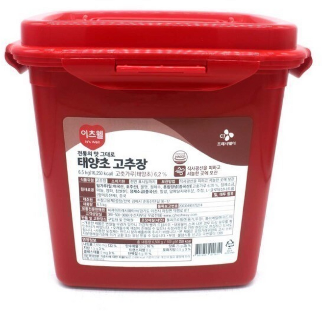 CJ 이츠웰 태양초 고추장, 1개, 6.5kg
