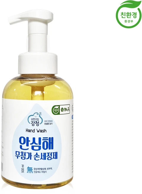 강청 안심해 무첨가 손세정제 (500ml), 1개, 500ml - 쿠팡