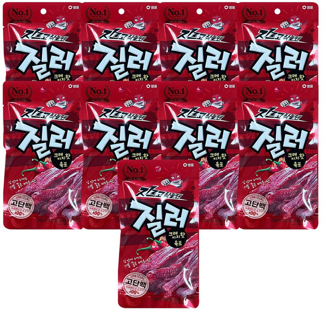 샘표 질러 크레이지 핫육포, 30g, 9개