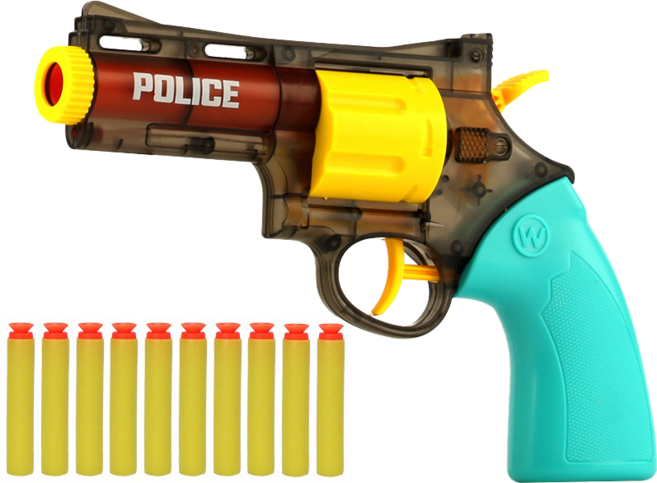 兒童玩具槍 柔軟子彈 角色扮演安全玩具, 【左輪】黃色, 1個