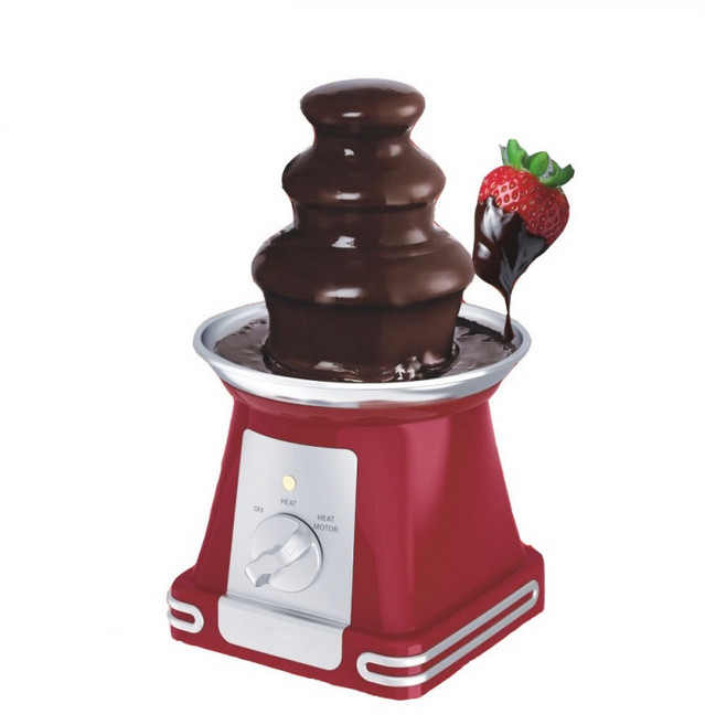 MorningSea 가정용 3층 초코 퐁듀 기계 초콜렛분수 초콜릿녹는기계, 레드