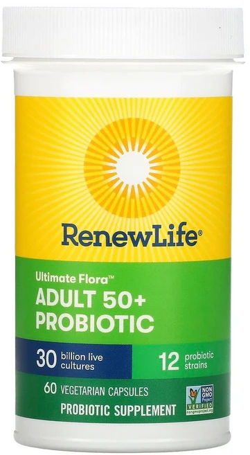 Renew Life Ultimate Flora 50세 이상 성인용 프로바이오틱 300억 생균 60정, 1개, 1개 - 쿠팡