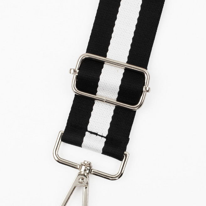 스트랩 웨빙끈 가방끈부자재 가방체인줄 가방줄 삼색 가방끈, 1개, 삼색가방끈-블랙(니켈)