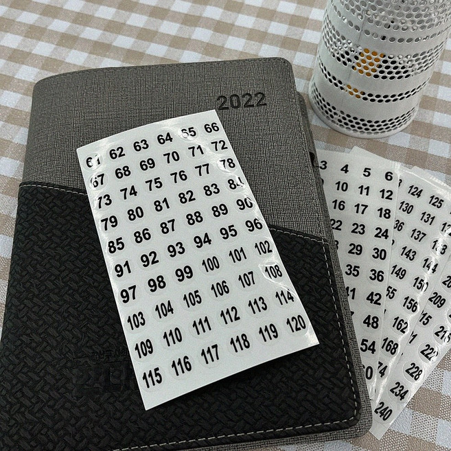 셀팃 투명 원형 61-120 번호 넘버링스티커 투명숫자스티커, 1개