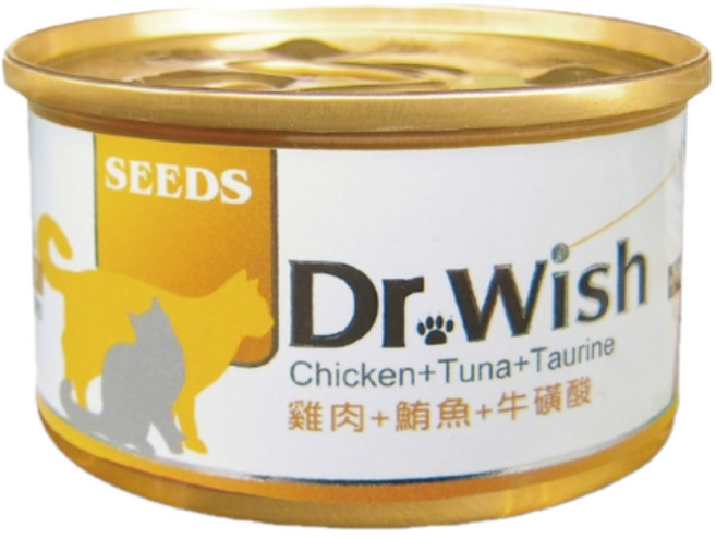 聖萊西 Dr. wish 肉泥罐 愛貓調整配方營養食 85g, 1個, 雞肉+鮪魚+牛磺酸, 雞