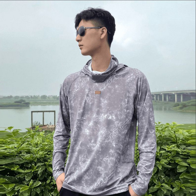 連帽防曬衣 夏季輕薄透氣戶外釣魚外套, 1個, FS192XL 建議130-145斤