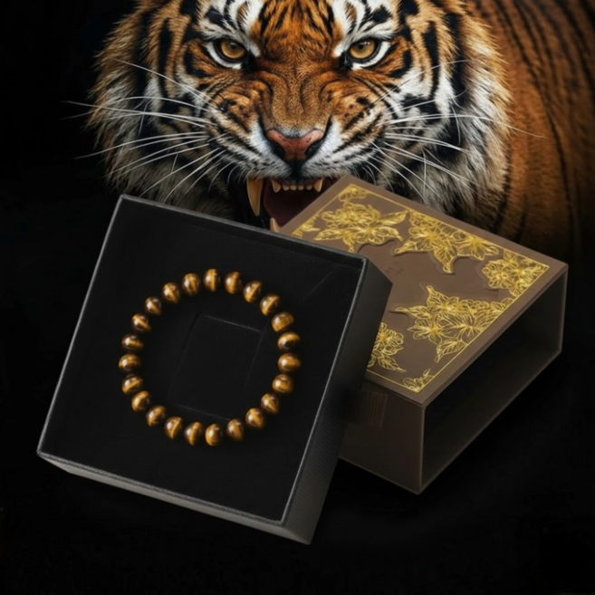 BRM 바로문 호안석 팔찌 행운 재물 특5A 천연 원석 염주 정품 감정서