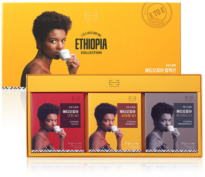 100% 에티오피아 스페셜티 커피 선물 세트 3종 이스티브 드립백, 3종세트, 12g, 1개