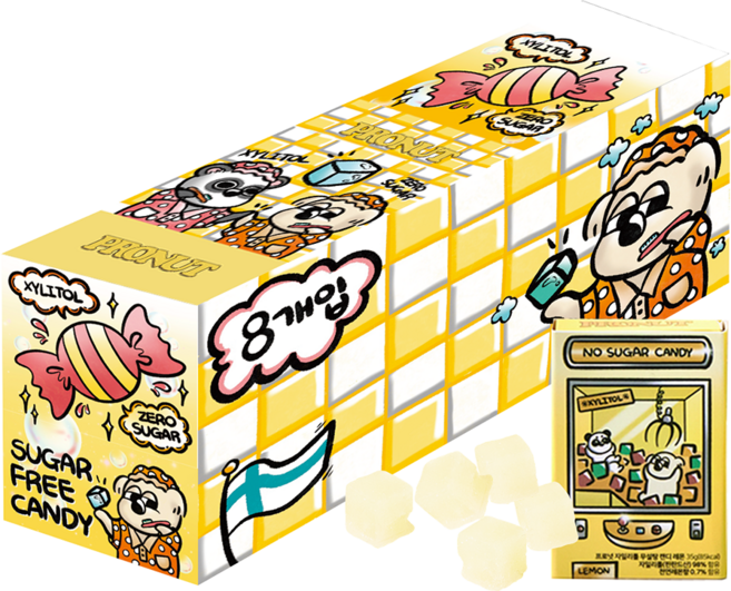프로넛 무설탕 자일리톨 캔디 레몬 묶음, 8개