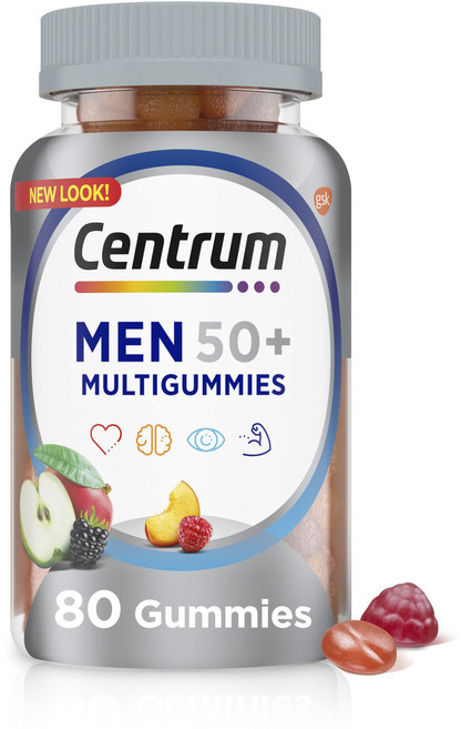 Centrum 善存 男性綜合維他命礦物質軟糖 綜合水果口味 熟齡男性適用, 80顆, 1罐