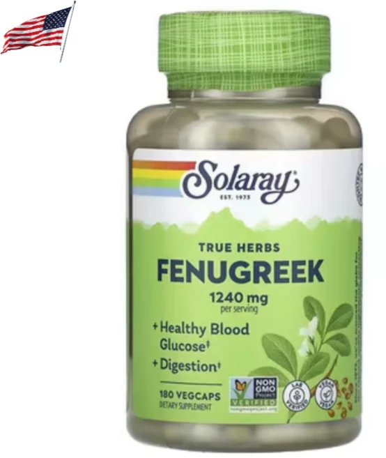 솔라레이 호로파 씨 추출물 1240mg 180 베지 캡슐 (캡슐 1정당 620mg), 1개, 180정 - 쿠팡